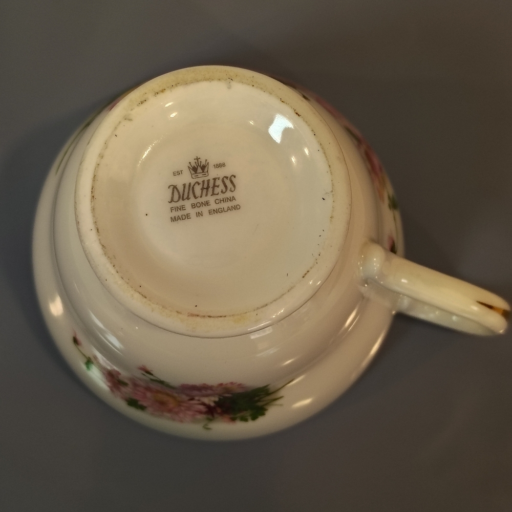 Duchess Fine Bone China England Floral Tea Cup And Saucer Pink Flowers - Picture 7 of 8